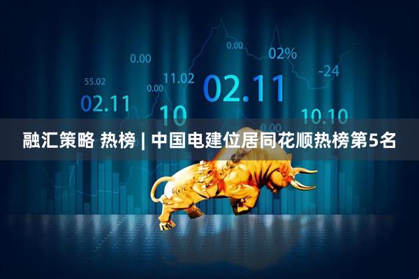融汇策略 热榜 | 中国电建位居同花顺热榜第5名